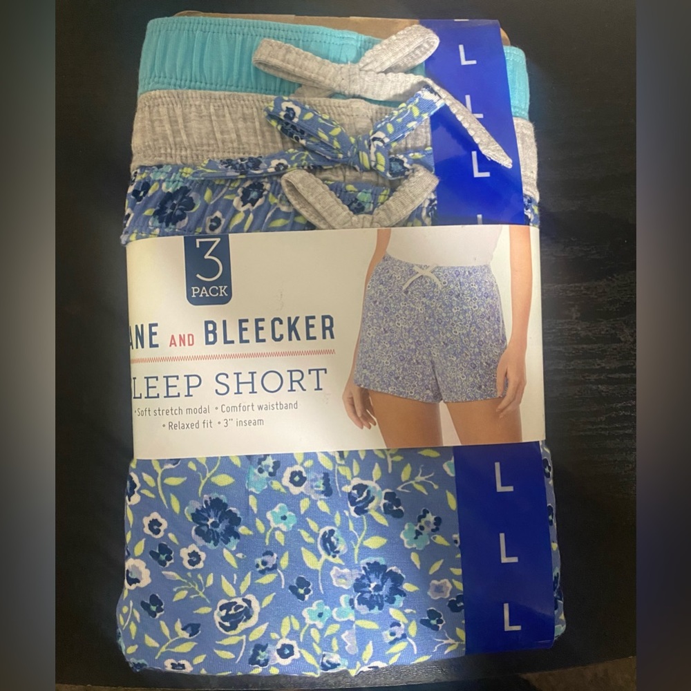 NWT- Jane and Bleecker Womens Sleep Shorts PJ Set- size L - Picture 2 of 8